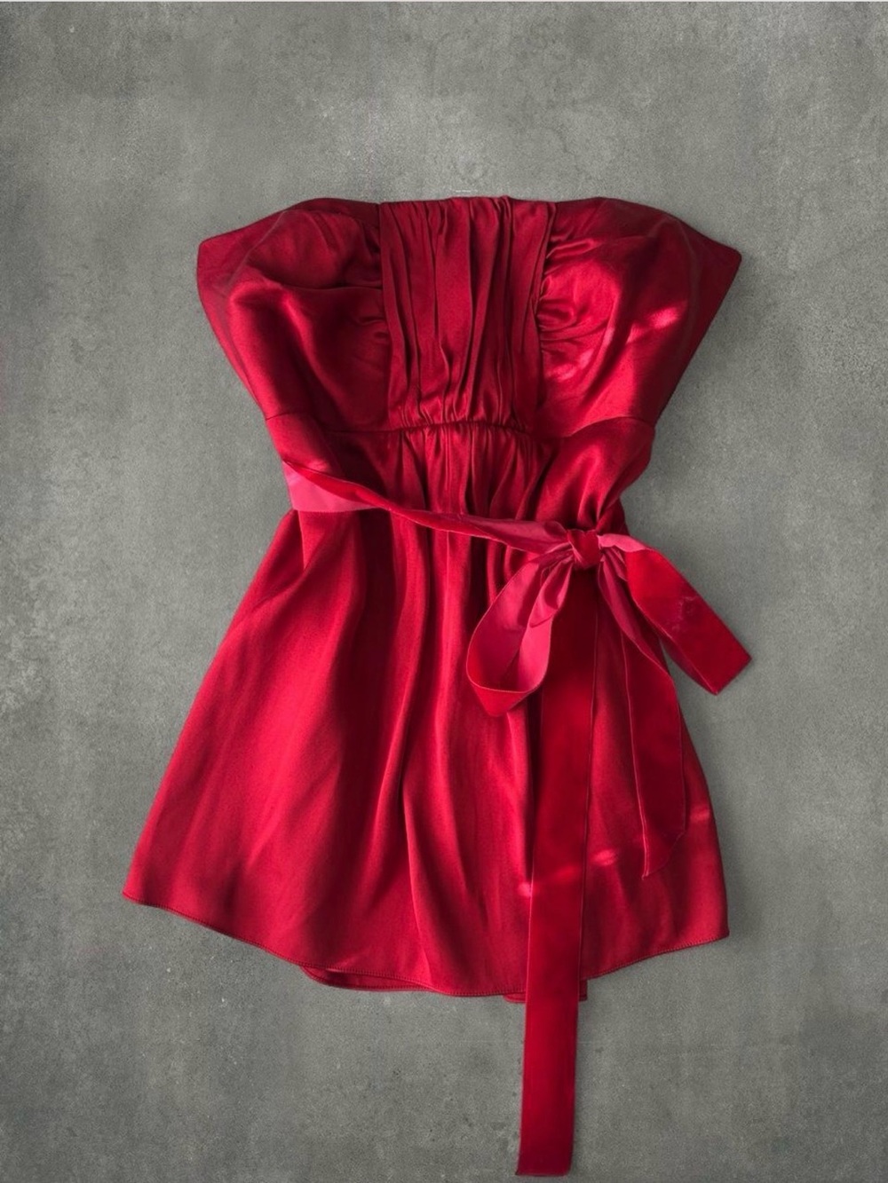 Banana Republic Strapless Red Satin Cocktail Top